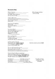 English worksheet: November Rain lyrics worksheet