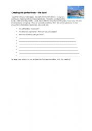 English worksheet: The perfect hotel  - the bank