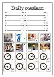 English Worksheet: Daily routines