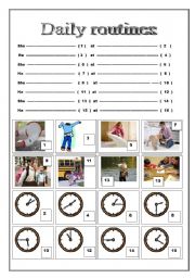 English Worksheet: Daily routines