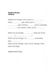 English worksheet: People Are Strange