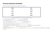 English worksheet: Present Continuous