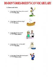 English Worksheet: DO-DOES-DONT-DOESNT