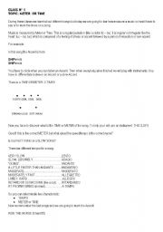 English worksheet: METER OR TIME