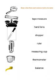 English worksheet: Science tools