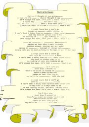 English Worksheet: Song 