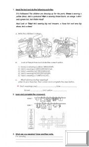 English Worksheet: Clothes