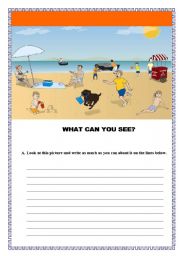 English Worksheet: WRITING THROUGH PICTURE