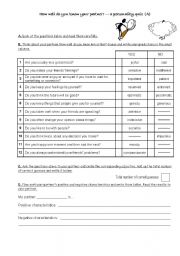 English Worksheet: Personality Quiz and acrostic poem