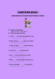 English worksheet: CARTOON QUIZ !