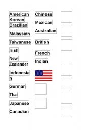 English Worksheet: Nationalities - Where are you from? Conversation Game