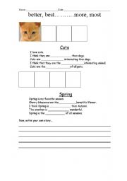 English Worksheet: better, best.....more, most