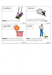 English worksheet: Forces, Motion, Sound