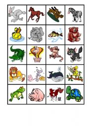 English Worksheet: (ANIMALS) GAME OF THE MEMORY