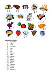 English worksheet: RELATE FOOD