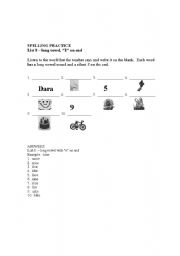 English Worksheet: SPELLING PRACTICE LIST 8