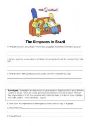 English Worksheet: The Simpsons in Brazil 
