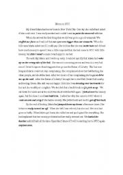 English Worksheet: Idioms in New York City