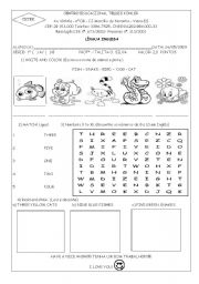 English Worksheet: animals and numbers