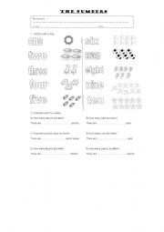 English worksheet: the numbers