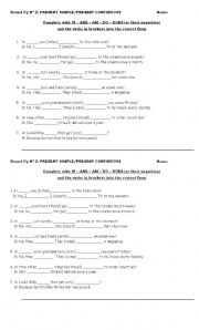 English worksheet: present Simple and Continuous