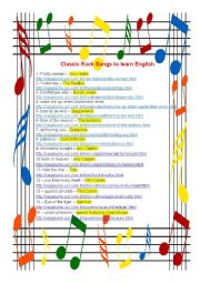 English Worksheet: CLassic Rock Songs for learning English