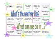 English Worksheet: Weather, Seasons, Seasonal activities