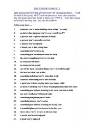 English Worksheet: Exercise on Present Perfect tense For Group Discussion