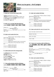 Get over it - Avril Lavigne - ESL worksheet by Melly Poulain