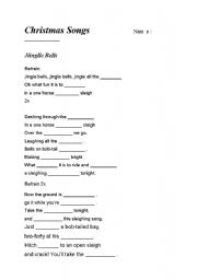 English Worksheet: Christmas Songs