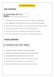 English worksheet: CONDITIONALS