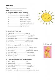 English Worksheet: Final test