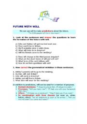 English worksheet: FUTURE WITH WILL