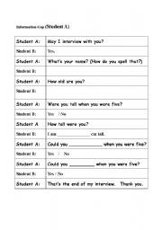 English Worksheet: Information_Gap