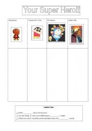 English Worksheet: Superheroes