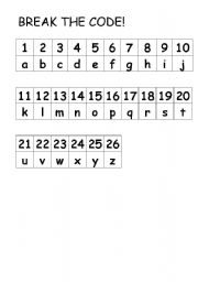 Alphabet Number Chart 1 26