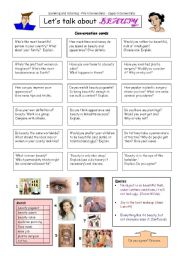 English Worksheet: Lets talk about BEAUTY