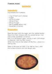 English Worksheet: RECIPE