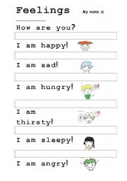 English Worksheet: Feelings