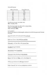 English worksheet: Personal Pronouns