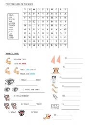 English Worksheet: Body Parts