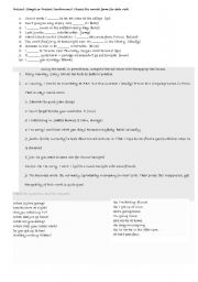 English worksheet: REvison of tenses