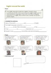 English Worksheet: English around the world