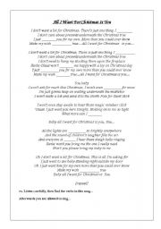 English Worksheet: MARIAH CAREY - CHRISTMAS SONGS ACTIVITY