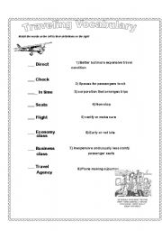 English worksheet: Traveling Vocabulary