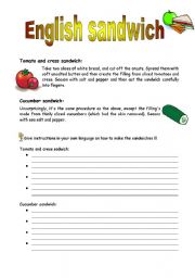 English worksheet: English sandwiches