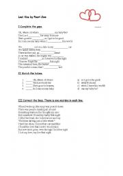 English worksheet: last kiss