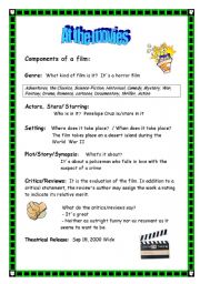 English Worksheet: At the movies (2/4)