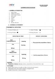 English worksheet: Preposition of places!