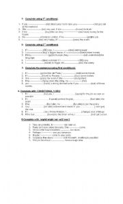 English Worksheet: conditionals